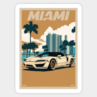 Miami Honda NSX Travel Art Poster Sticker